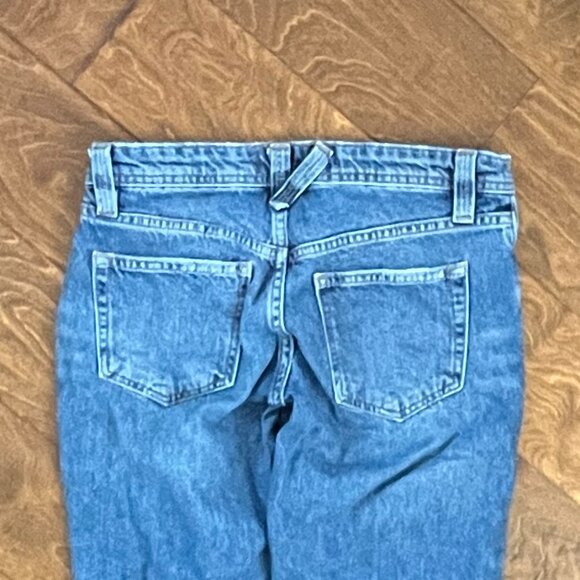 Free People Size 24 Straight Leg 3 Button Fly Medium Wash Jeans - Picture 2 of 6